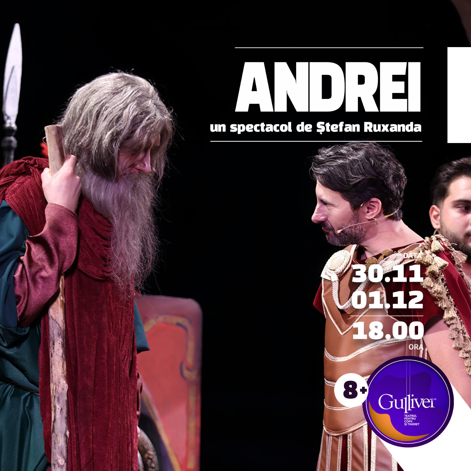 „Andrei“  – spectacol-eveniment dedicat ocrotitorului orașului Galați,  la Teatrul ”Gulliver”